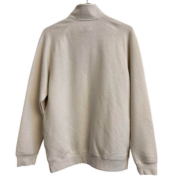 Goodfellow & Co Men’s Quilted Snap Pullover Sweatshirt‎ Ivory White Size M NWT - Picture 3 of 5
